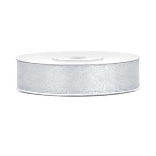 Picture of SATIN RIBBON SILVER 12MM PER METRE